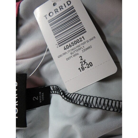 Torrid Studio Knit Cinch Front Butterfly Print Skater Dress -Pockets- Plus 2X - Picture 8 of 9